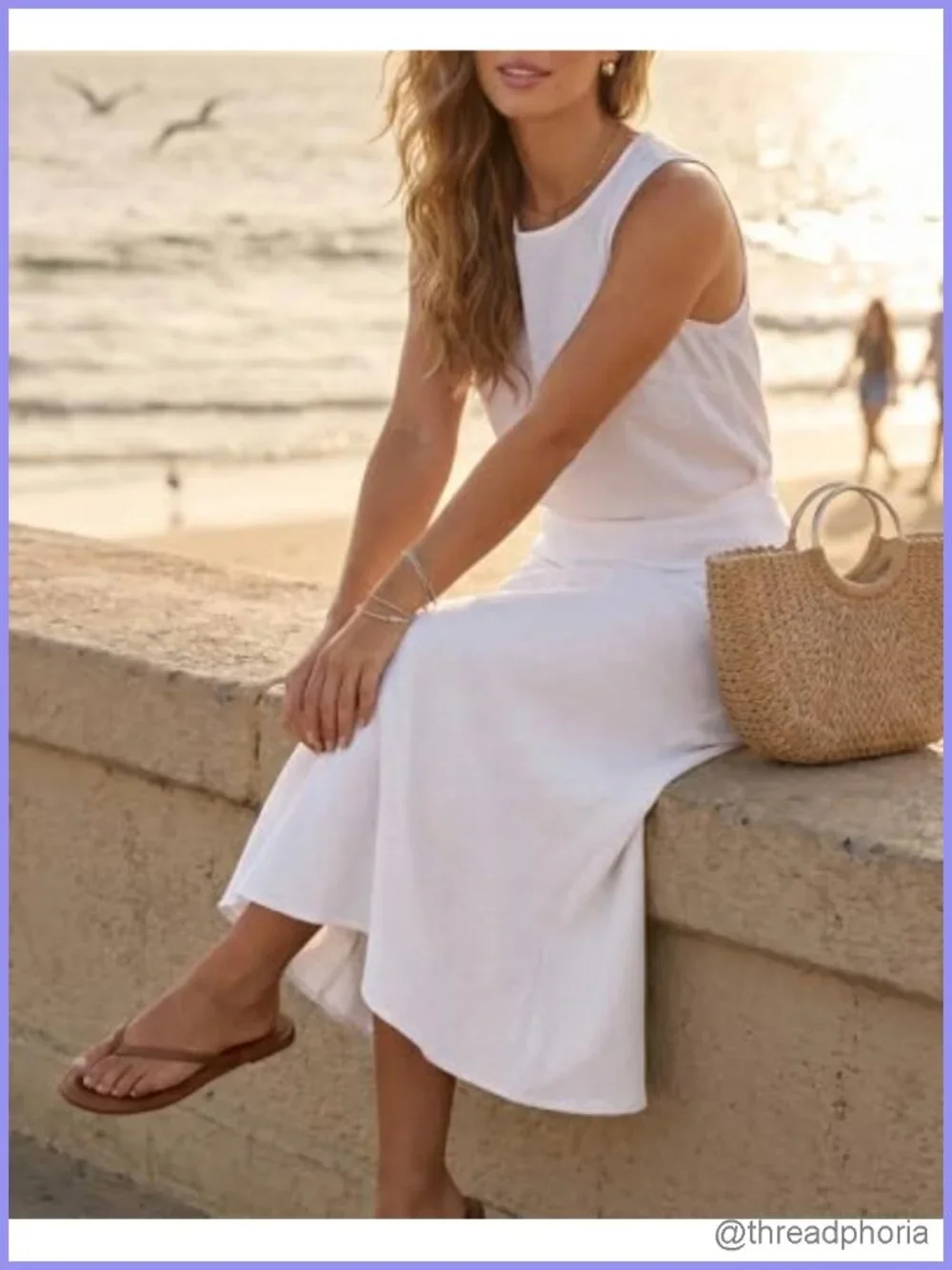 Linen Maxi Skirt High Waisted Ankle Length A-Line Summer Casual